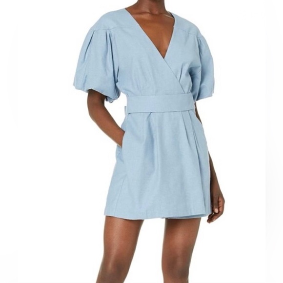 BCBGMaxAzria Dresses & Skirts - Elegant Blue V-Neck romper, NWOT